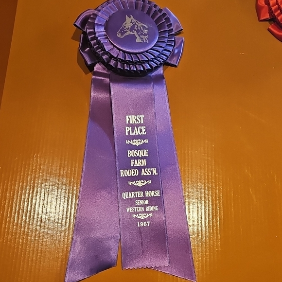 4 Vintage original 1967 1968 Horse Show Rosettes Bosque Farms Rodeo Ass'n - Picture 4 of 15
